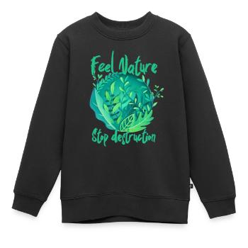 Ressentez la nature - Sweat Premium enfant bio - noir - Devant - AI Model Kid Female (0cm)