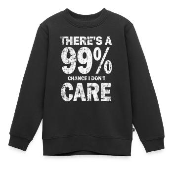 Il y a 99 chances que je m’en fiche - Sweat Premium enfant bio - noir - Devant - AI Model Kid Female (0cm)