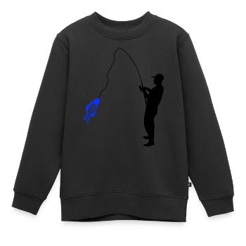 Angler - Kinder Premium Organic Sweatshirt - Schwarz - Vorne - AI Model Kid Female (0cm)