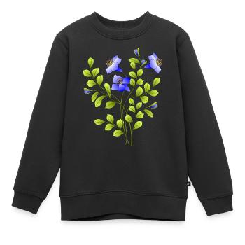 Fleur - Sweat Premium enfant bio - noir - Devant - AI Model Kid Female (0cm)