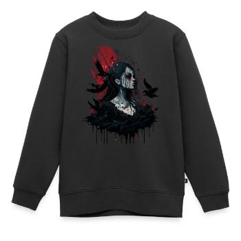 Fille noire II - Sweat Premium enfant bio - noir - Devant - AI Model Kid Female (0cm)
