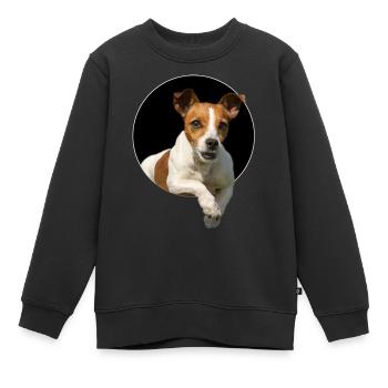 Jack Russel aus dem Loch - Kinder Premium Organic Sweatshirt - Schwarz - Vorne - AI Model Kid Female (0cm)
