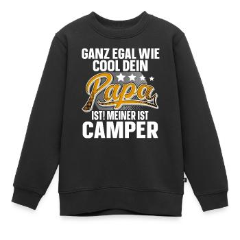 Camper Papa Vater Vatertag Cooler Papa - Kinder Premium Organic Sweatshirt - Schwarz - Vorne - AI Model Kid Female (0cm)