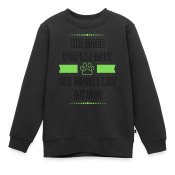Les chiens adorent. Le design pour les amoureux des chiens - Sweat Premium enfant bio - noir - Devant - AI Model Kid Female (0cm)