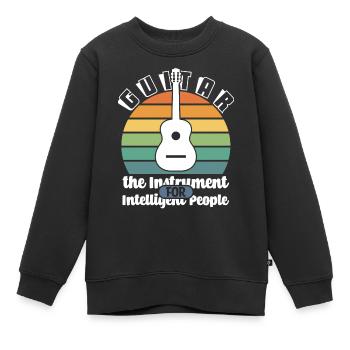 Gitarre intelligente Menschen - Kinder Premium Organic Sweatshirt - Schwarz - Vorne - AI Model Kid Female (0cm)