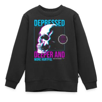Depressed Streetwear - Kinder Premium Organic Sweatshirt - Schwarz - Vorne - AI Model Kid Female (0cm)