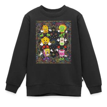 Karikatur - Kinder Premium Organic Sweatshirt - Schwarz - Vorne - AI Model Kid Female (0cm)