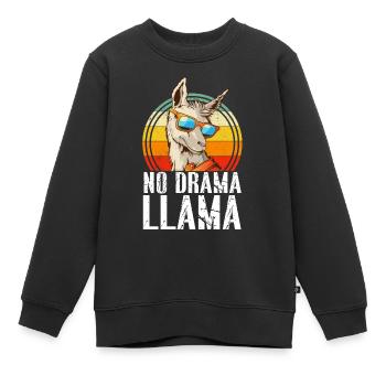 Pas de drame LLama - Sweat Premium enfant bio - noir - Devant - AI Model Kid Female (0cm)
