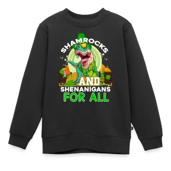 St Paddy’s St Patricksday St Patrick Day - Sweat Premium enfant bio - noir - Devant - AI Model Kid Female (0cm)