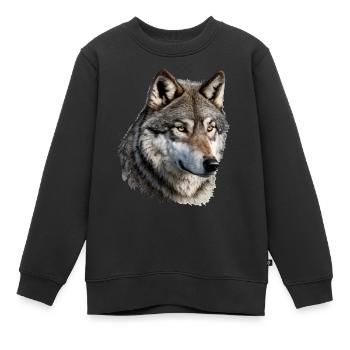 Der Wolf - Kinder Premium Organic Sweatshirt - Schwarz - Vorne - AI Model Kid Female (0cm)