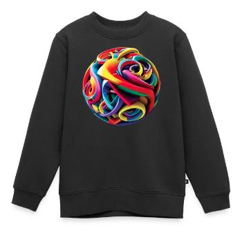 Abstrakte 3D-Graffiti-Farben - Kinder Premium Organic Sweatshirt - Schwarz - Vorne - AI Model Kid Female (0cm)