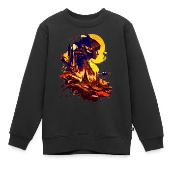 Sci-Fi auf einem fremden Planeten im All - Kinder Premium Organic Sweatshirt - Schwarz - Vorne - AI Model Kid Female (0cm)
