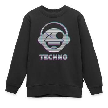 Techno - Kinder Premium Organic Sweatshirt - Schwarz - Vorne - AI Model Kid Female (0cm)