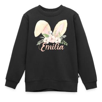 Hasenohren Emilia - Kinder Premium Organic Sweatshirt - Schwarz - Vorne - AI Model Kid Female (0cm)