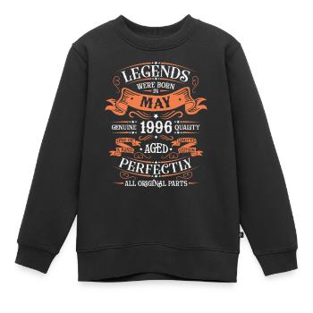 Mai 1996 | Mai 1996 Jubiläum 1996 - Kinder Premium Organic Sweatshirt - Schwarz - Vorne - AI Model Kid Female (0cm)