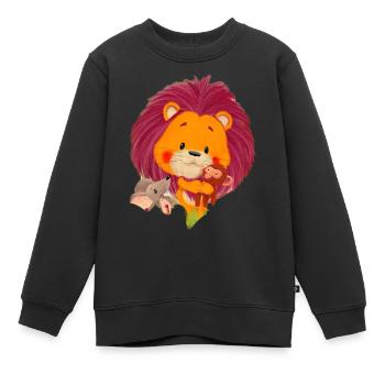Lio Löwe entdeckt seine Gefühle - Kinder Premium Organic Sweatshirt - Schwarz - Vorne - AI Model Kid Female (0cm)