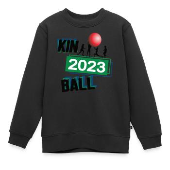 Kinball 2023 Ballsport Trendsport Mannschaftssport - Kinder Premium Organic Sweatshirt - Schwarz - Vorne - AI Model Kid Female (0cm)