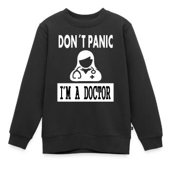 Pas de panique, je suis médecin, je suis médecin, cadeau - Sweat Premium enfant bio - noir - Devant - AI Model Kid Female (0cm)