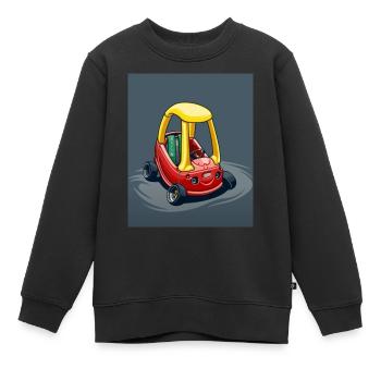 Bobbycar - Kinder Premium Organic Sweatshirt - Schwarz - Vorne - AI Model Kid Female (0cm)