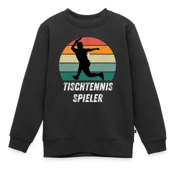 Tischtennisspieler - Kinder Premium Organic Sweatshirt - Schwarz - Vorne - AI Model Kid Female (0cm)