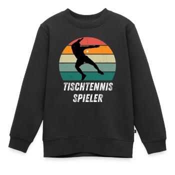 Tischtennisspieler - Kinder Premium Organic Sweatshirt - Schwarz - Vorne - AI Model Kid Female (0cm)