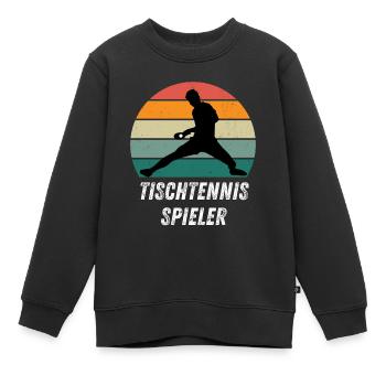 Tischtennisspieler - Kinder Premium Organic Sweatshirt - Schwarz - Vorne - AI Model Kid Female (0cm)