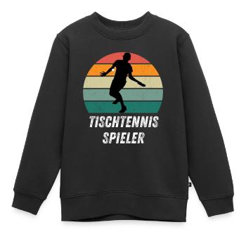 Tischtennisspieler - Kinder Premium Organic Sweatshirt - Schwarz - Vorne - AI Model Kid Female (0cm)