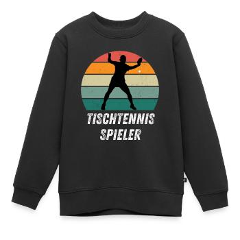 Tischtennisspieler - Kinder Premium Organic Sweatshirt - Schwarz - Vorne - AI Model Kid Female (0cm)