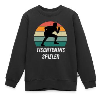 Tischtennisspieler - Kinder Premium Organic Sweatshirt - Schwarz - Vorne - AI Model Kid Female (0cm)