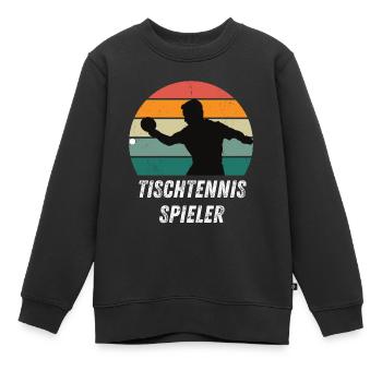 Tischtennisspieler - Kinder Premium Organic Sweatshirt - Schwarz - Vorne - AI Model Kid Female (0cm)