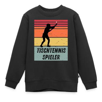 Tischtennisspieler - Kinder Premium Organic Sweatshirt - Schwarz - Vorne - AI Model Kid Female (0cm)