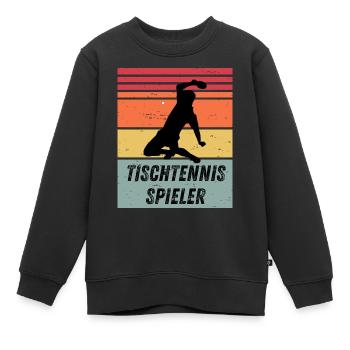 Tischtennisspieler - Kinder Premium Organic Sweatshirt - Schwarz - Vorne - AI Model Kid Female (0cm)