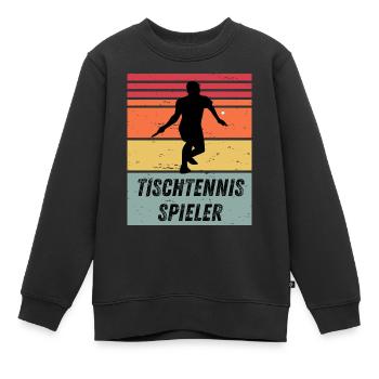 Tischtennisspieler - Kinder Premium Organic Sweatshirt - Schwarz - Vorne - AI Model Kid Female (0cm)