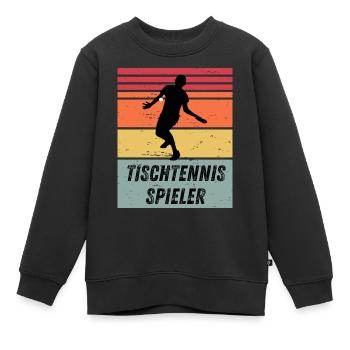 Tischtennisspieler - Kinder Premium Organic Sweatshirt - Schwarz - Vorne - AI Model Kid Female (0cm)