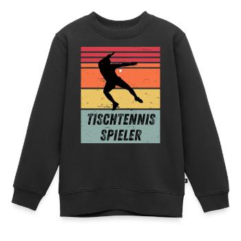 Tischtennisspieler - Kinder Premium Organic Sweatshirt - Schwarz - Vorne - AI Model Kid Female (0cm)