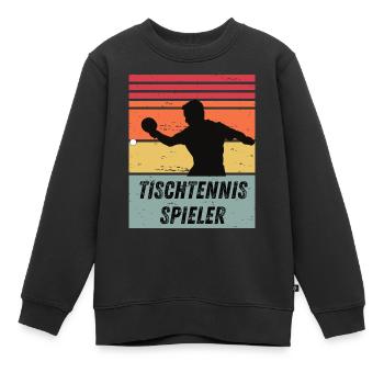 Tischtennisspieler - Kinder Premium Organic Sweatshirt - Schwarz - Vorne - AI Model Kid Female (0cm)