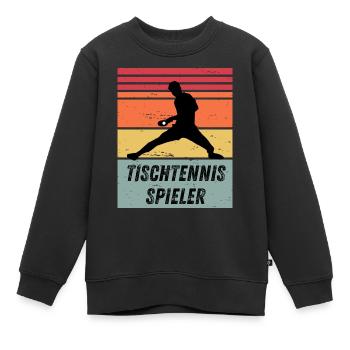 Tischtennisspieler - Kinder Premium Organic Sweatshirt - Schwarz - Vorne - AI Model Kid Female (0cm)