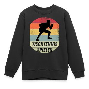 Tischtennisspieler - Kinder Premium Organic Sweatshirt - Schwarz - Vorne - AI Model Kid Female (0cm)