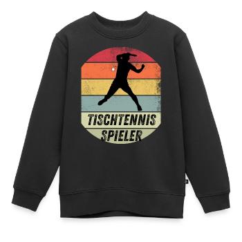 Tischtennisspieler - Kinder Premium Organic Sweatshirt - Schwarz - Vorne - AI Model Kid Female (0cm)