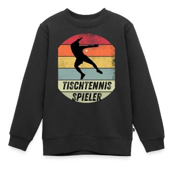 Tischtennisspieler - Kinder Premium Organic Sweatshirt - Schwarz - Vorne - AI Model Kid Female (0cm)