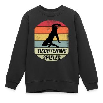 Tischtennisspieler - Kinder Premium Organic Sweatshirt - Schwarz - Vorne - AI Model Kid Female (0cm)