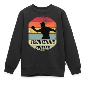 Tischtennisspieler - Kinder Premium Organic Sweatshirt - Schwarz - Vorne - AI Model Kid Female (0cm)
