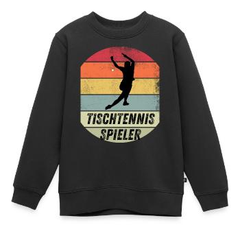 Tischtennisspieler - Kinder Premium Organic Sweatshirt - Schwarz - Vorne - AI Model Kid Female (0cm)