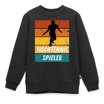 Tischtennisspieler - Kinder Premium Organic Sweatshirt - Schwarz - Vorne - AI Model Kid Female (0cm)