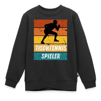 Tischtennisspieler - Kinder Premium Organic Sweatshirt - Schwarz - Vorne - AI Model Kid Female (0cm)