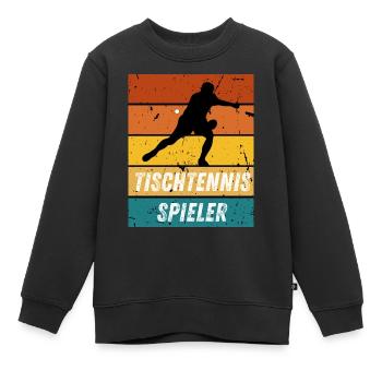 Tischtennisspieler - Kinder Premium Organic Sweatshirt - Schwarz - Vorne - AI Model Kid Female (0cm)