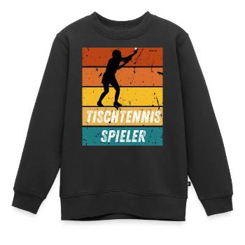 Tischtennisspieler - Kinder Premium Organic Sweatshirt - Schwarz - Vorne - AI Model Kid Female (0cm)