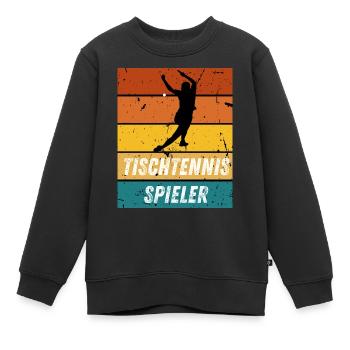 Tischtennisspieler - Kinder Premium Organic Sweatshirt - Schwarz - Vorne - AI Model Kid Female (0cm)