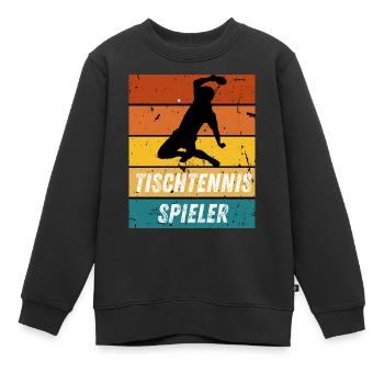 Tischtennisspieler - Kinder Premium Organic Sweatshirt - Schwarz - Vorne - AI Model Kid Female (0cm)