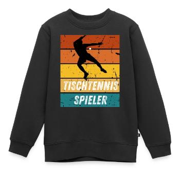 Tischtennisspieler - Kinder Premium Organic Sweatshirt - Schwarz - Vorne - AI Model Kid Female (0cm)